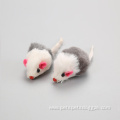 Rabbit Fur mice cat toy with rattle